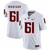 Washington State Cougars 61 Cole Madison White College Football Jersey Dzhi,baseball caps,new era cap wholesale,wholesale hats